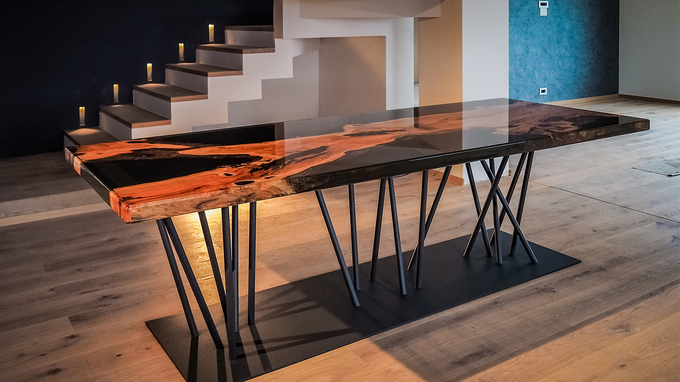 Luxurious epoxy river dinning table 